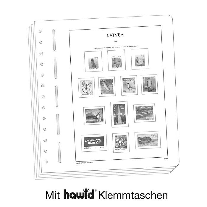 Lighthouse supplement with stamp mounts Latvia 2024