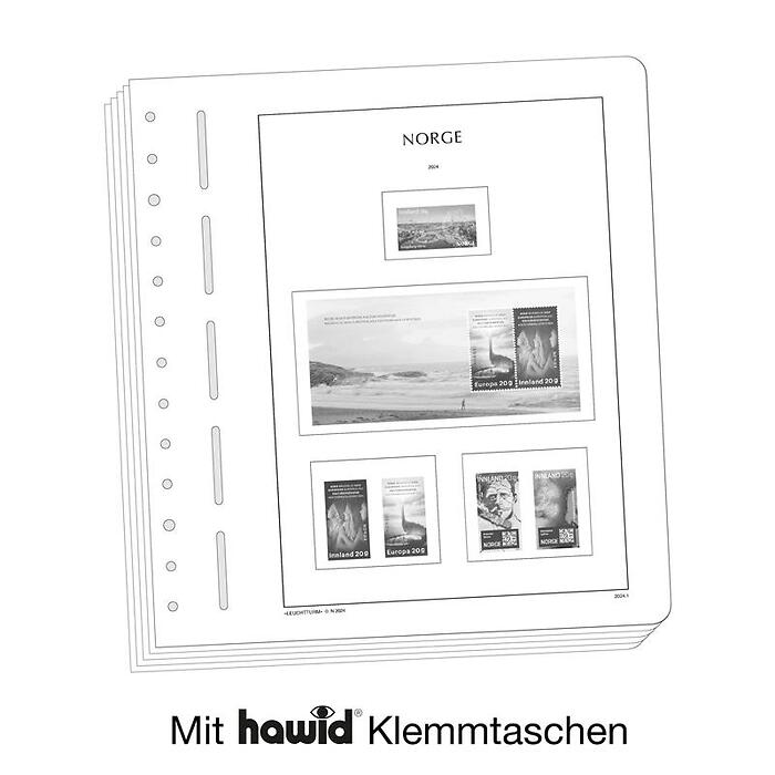 Lighthouse supplement with stamp mounts Norway 2024