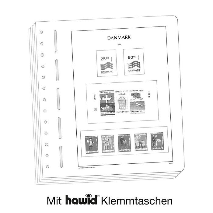 Lighthouse supplement with stamp mounts Denmark 2024