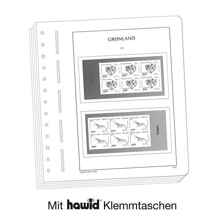 Lighthouse supplement with stamp mounts Greenland Booklet sheets 2024
