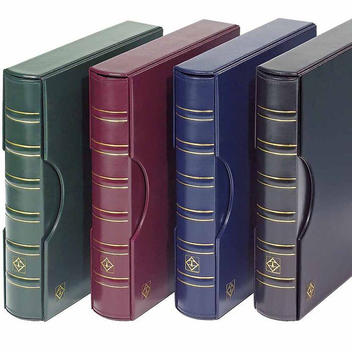 Ringbinder GRANDE, in classicdesign w. 10 sheets for 200 coins, 50x50 mm, with slipcase