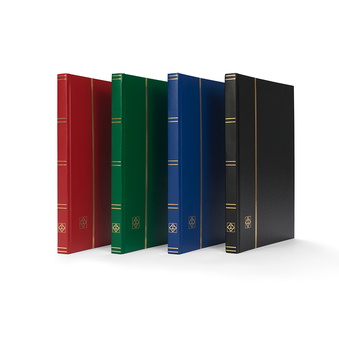 Basic hard cover stockbooks, white pages