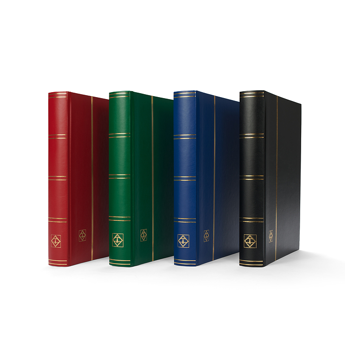 Basic hard cover stockbooks, white pages