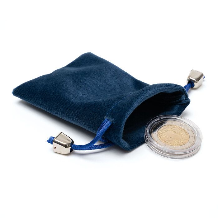 velour coin pouch, blue