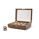 Chronos Watch box with glass lid, 8 compartments, taupe