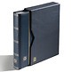 Stockbook PREMIUM, A4, 32 black pages, padded leather* cover + case, black