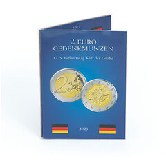 coin Card for German 2-Euro com. Coin «1275th birthday Charlemagne»(2023)