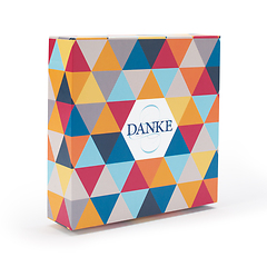 gift box for one  gold bar in  blister pack „Danke“, modern