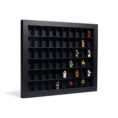 Showcase collector's box with 60 compartments, black
